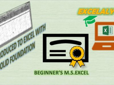 BEGINNER’S FOUNDATION LEVEL EXCEL